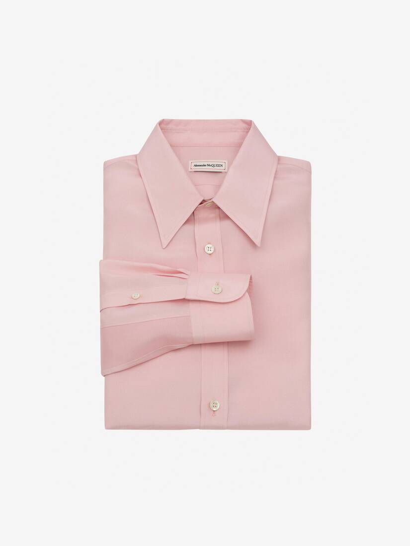 Camisas Alexander McQueen Silk Poplin Hombre - Rosas - Mexico 721-BEPWTA